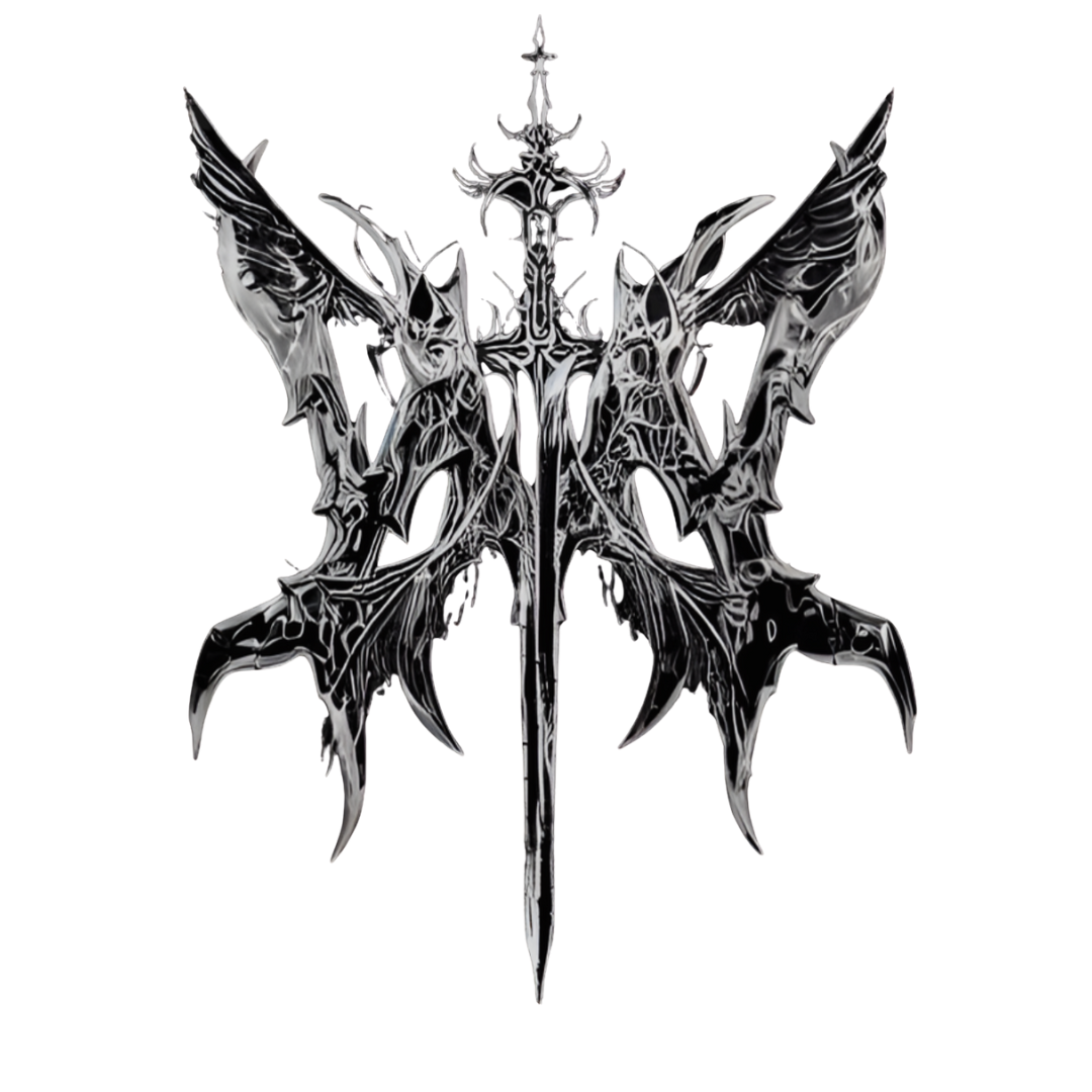 Shadow Seraph Blade Black,grey,white & Cream mens oversized-gothic-back-print-tshirt-Rivaraluxe