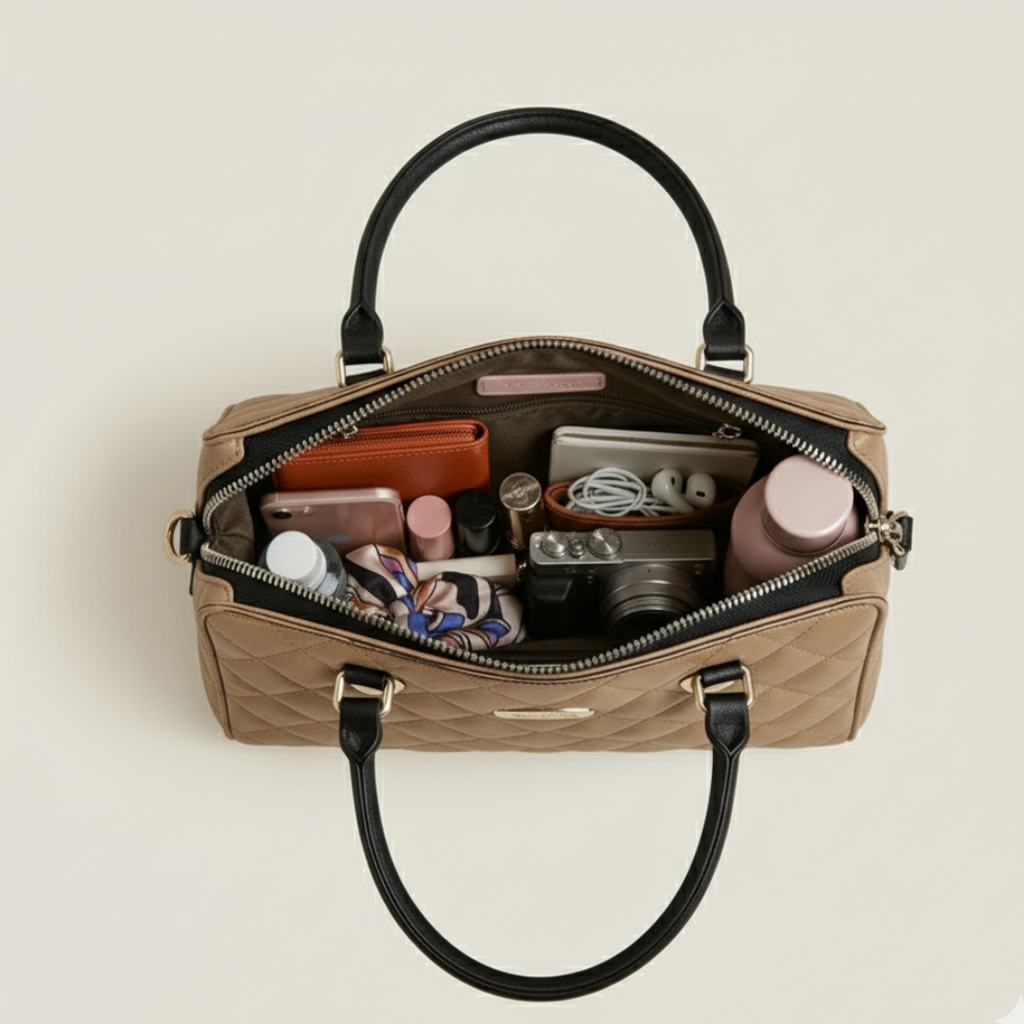 Aurora Luxe Bag Quilted Tote HandBag for Women-Elegant PU Leather Handbag