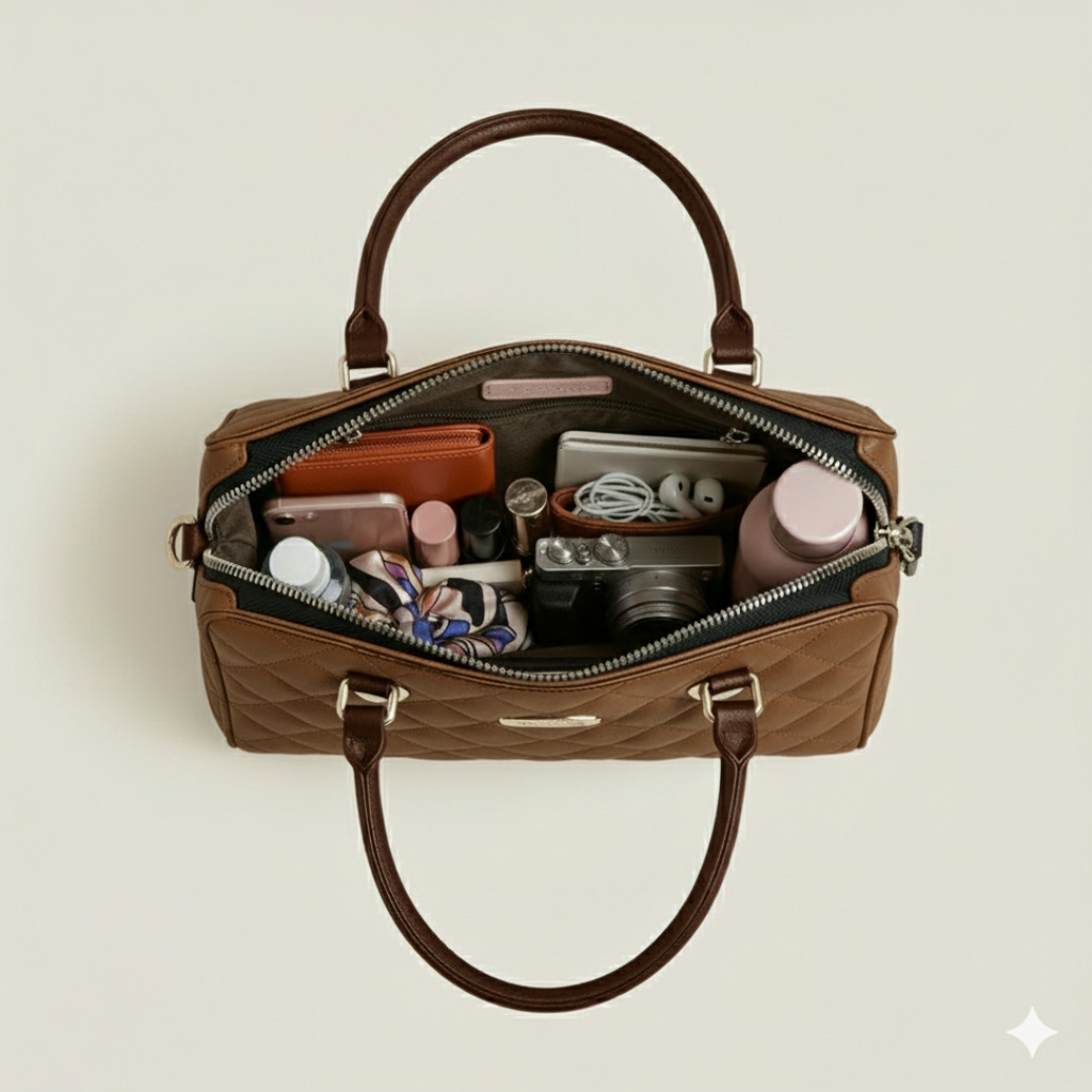 Aurora Luxe Bag Quilted Tote HandBag for Women-Elegant PU Leather Handbag