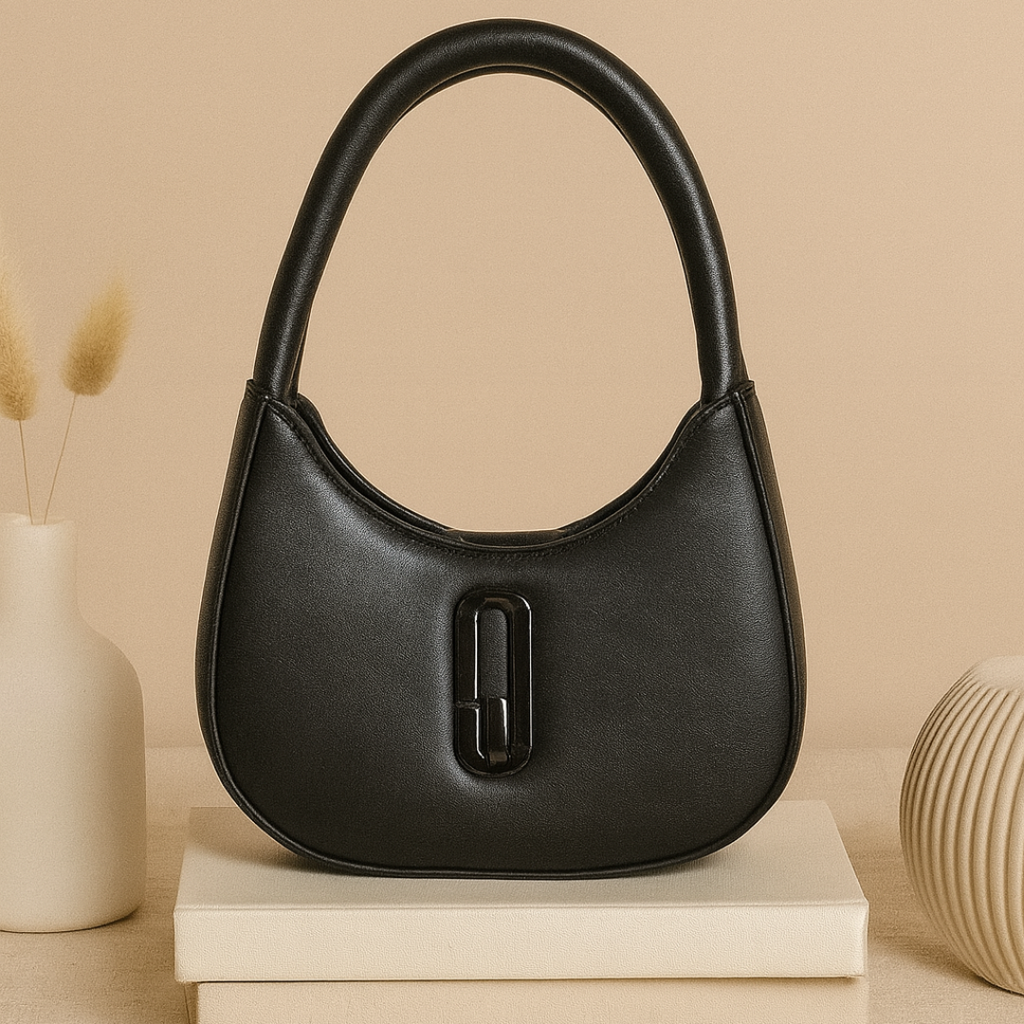 Oval Shape Shoulder Bag for Women - Premium PU Leather Stylish Handbag