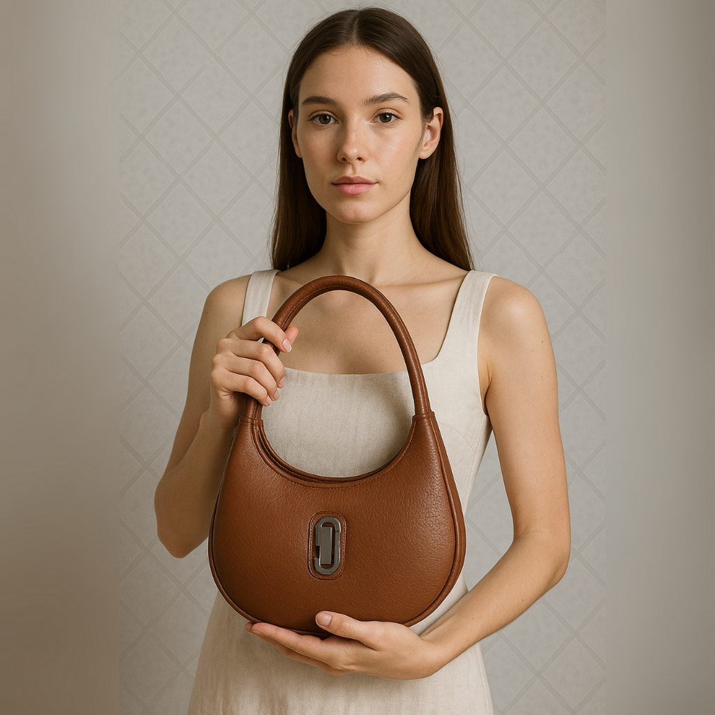 Oval Shape Shoulder Bag for Women - Premium PU Leather Stylish Handbag