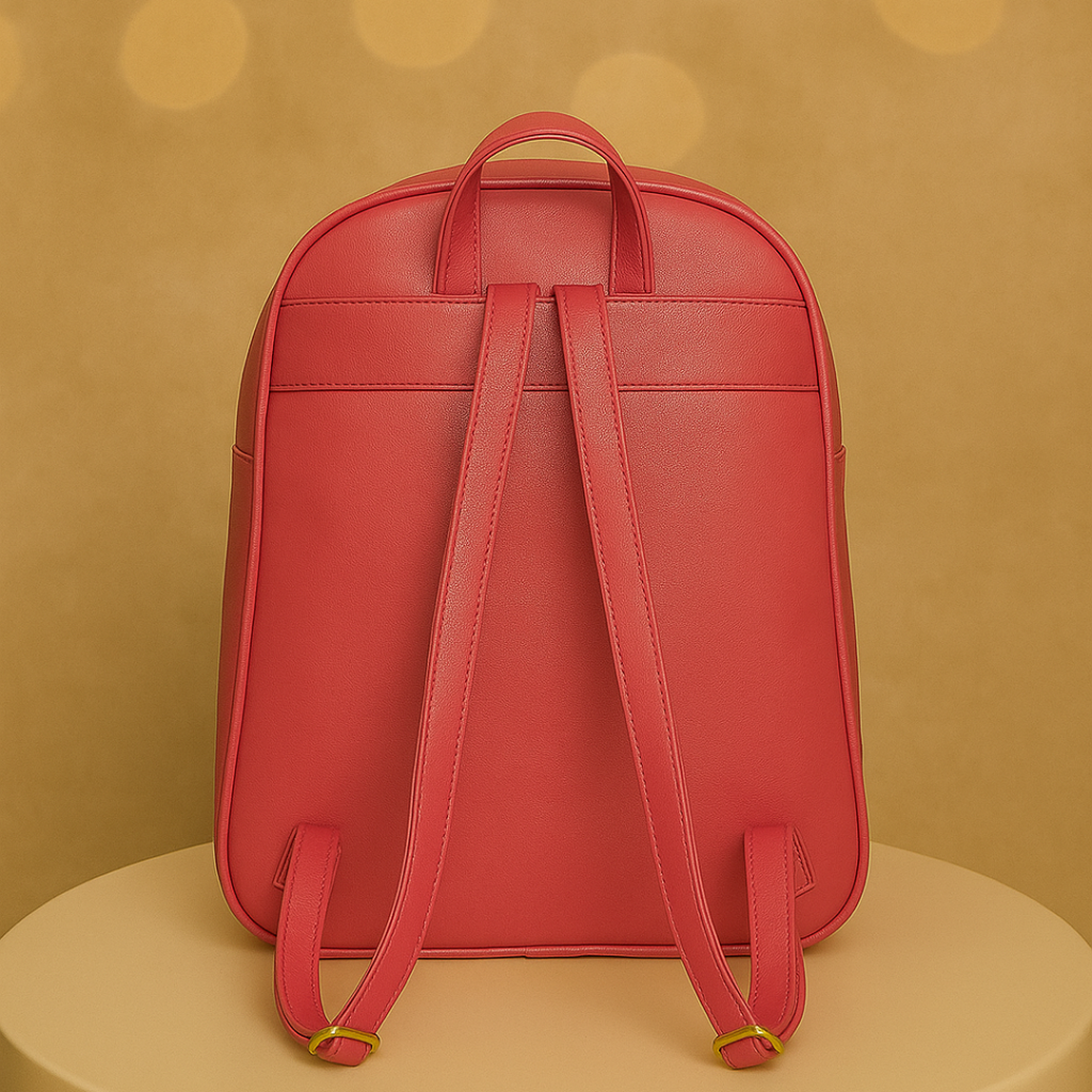 Caramel Finishing Veagn Leather Backpack For Women– Stylish & Functional Everyday Bagc