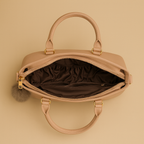 Rivaara Luxe Mocha Charm Pink Structured Tote Handbag For Women