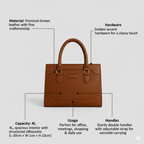 Classic Structured Tote Brown HandBag For Women – Premium Office & Casual Handbag
