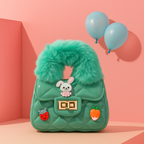 Noiré Luxe Quilted Fur Handle Handbag for Girls