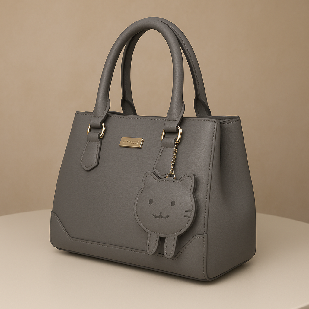 Classic Structured Tote Grey HandBag For Women – Premium Office & Casual Handbag