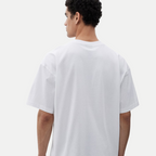 For Men’s Chrome Thorn Crest Oversized Tee – Metallic Front Graphic