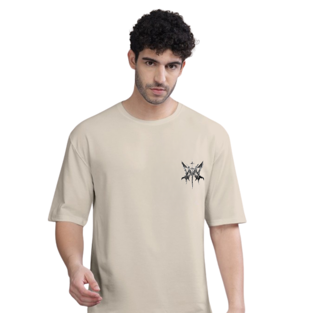 Shadow Seraph Blade Black,grey,white & Cream mens oversized-gothic-back-print-tshirt-Rivaraluxe
