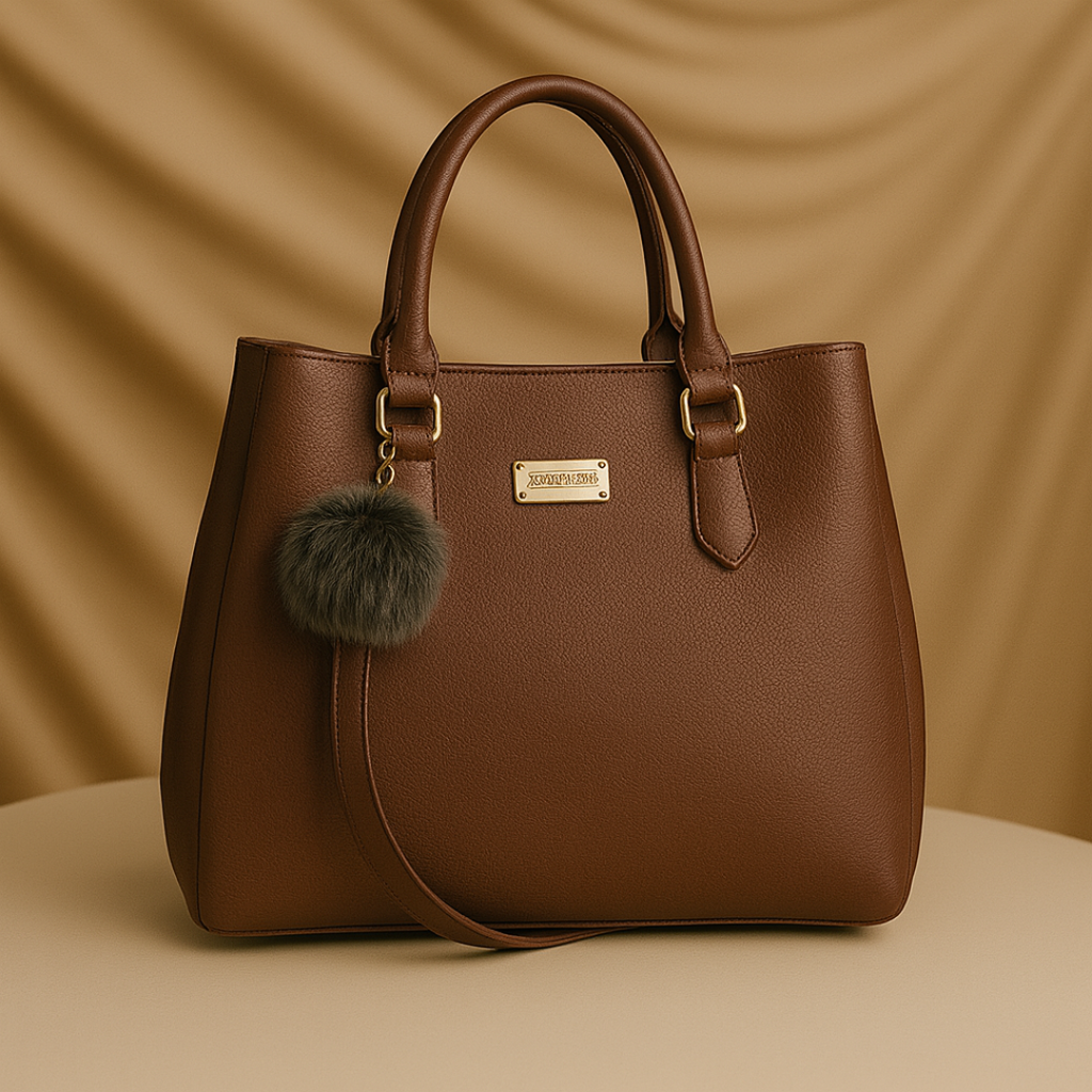 Mocha Charm Structured Tote handbag For Women