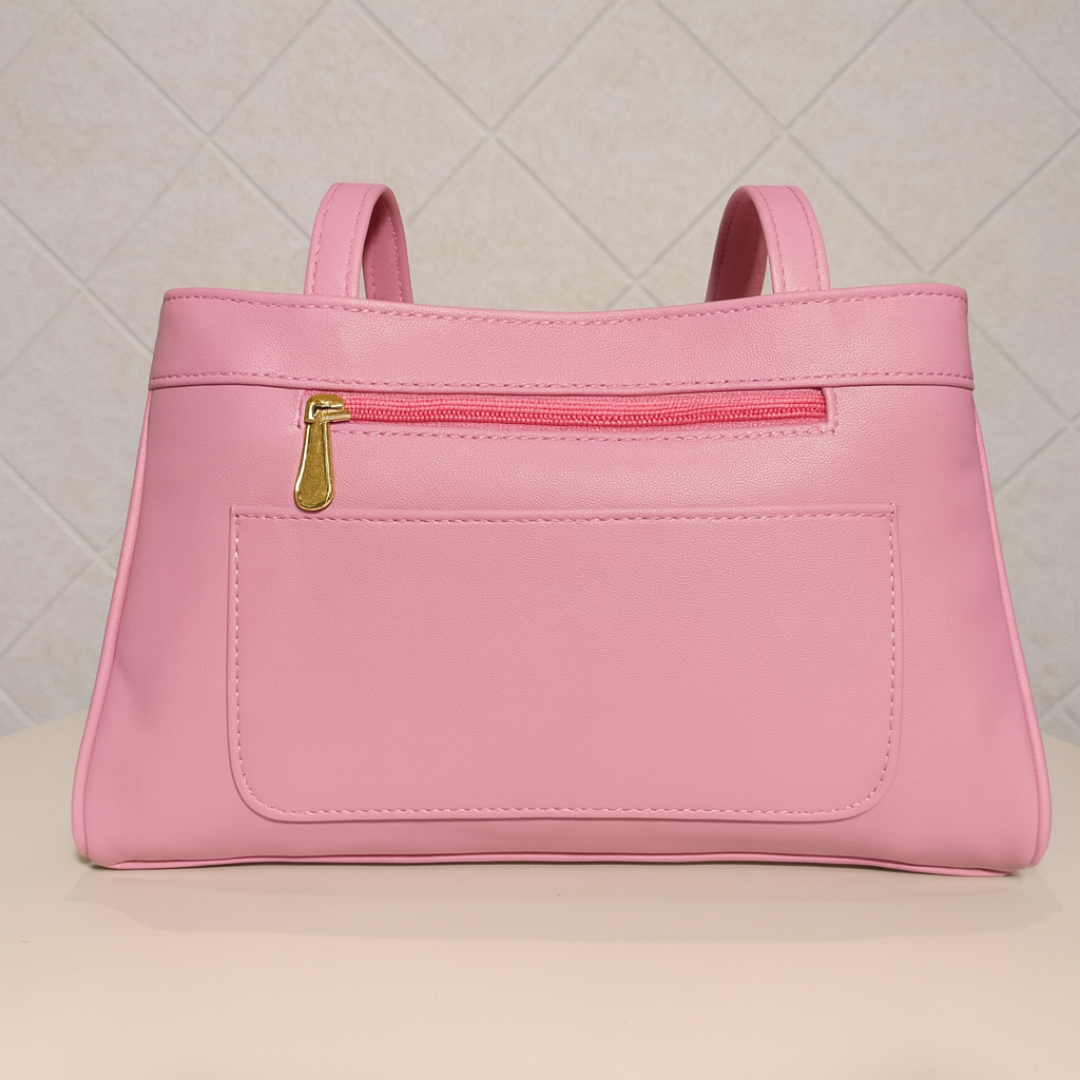 Blush Structured Tote Handbag For Women