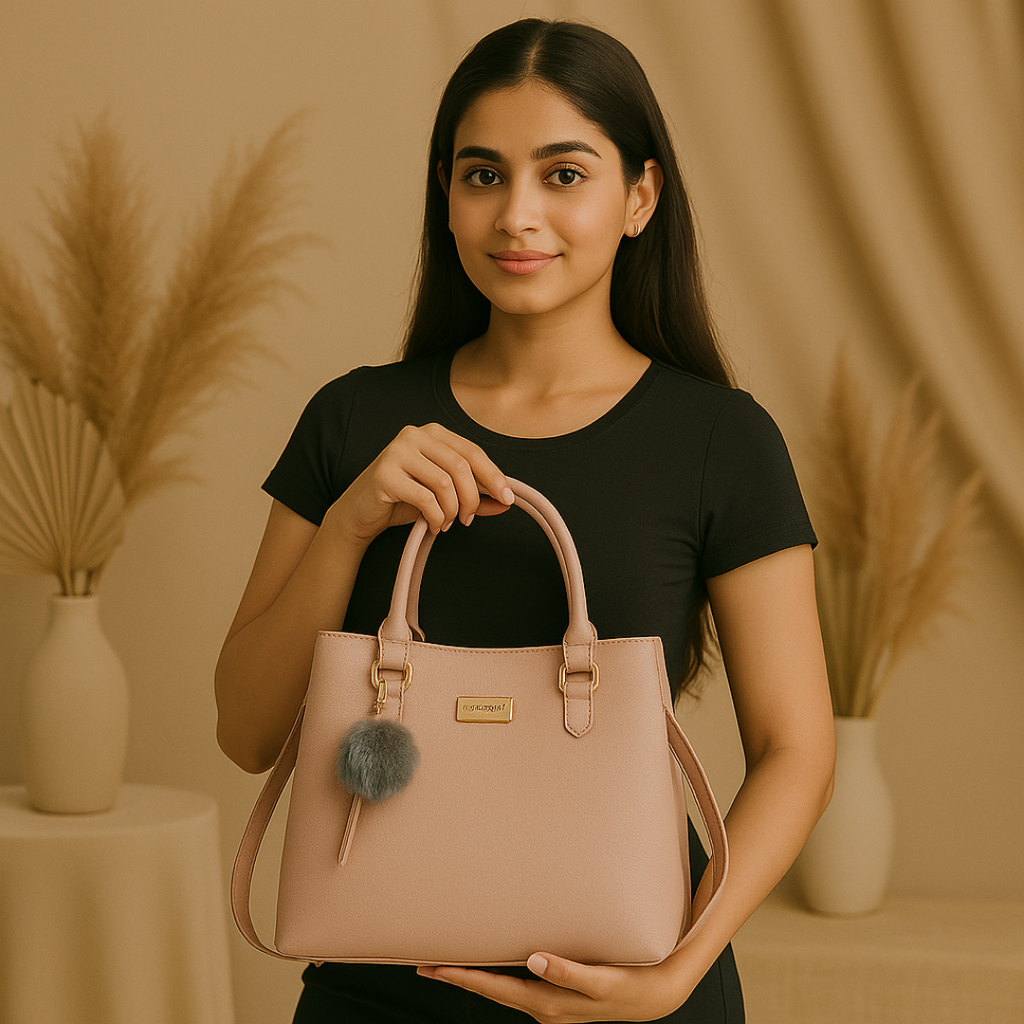 Mocha Charm Structured Tote handbag For Women